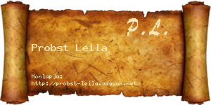 Probst Leila névjegykártya